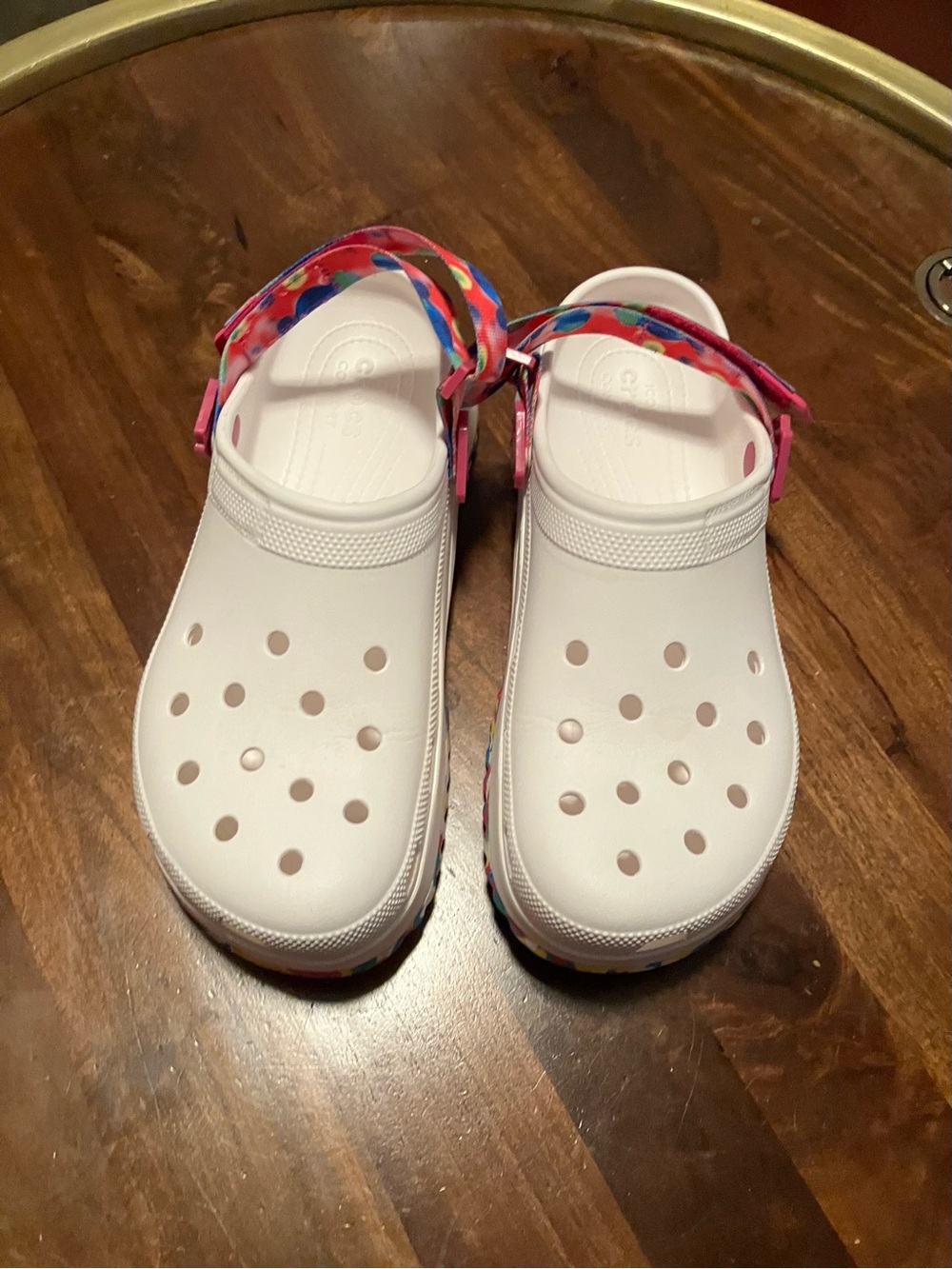 Crocs Hiker Xscape Clogs W 14 M 12 Shoes Platform Adjustable Strap White Multi
